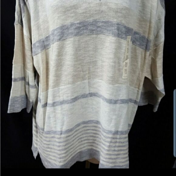 Sonoma Beige Striped Tunic Sweater - Picture 2 of 8